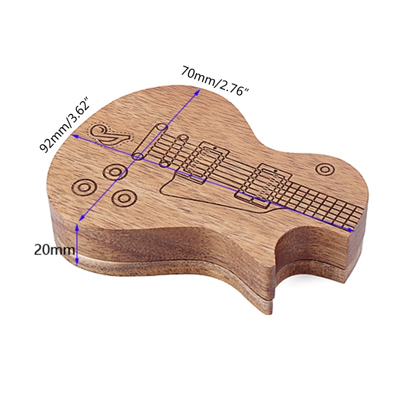 Hộp Đựng Miếng Gảy Đàn Guitar Di Động Màu Trơn Có Thể Tái Sử Dụng