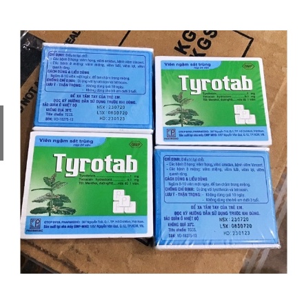 Lốc 10 hộp - Kẹo ngậm ho tyrotab 24 viên/ hộp