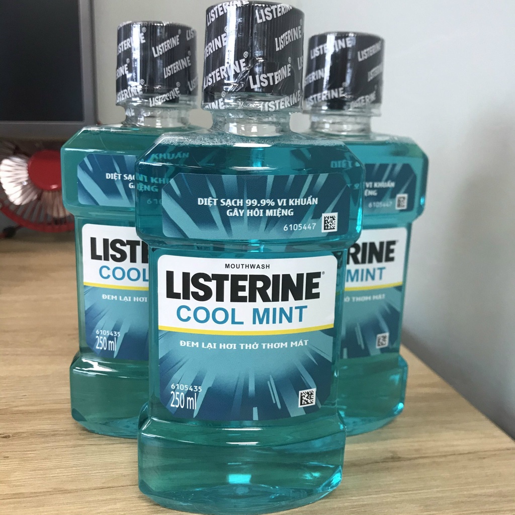 Nước súc miệng Listerine 250ml - nước xúc miệng Cool Mint