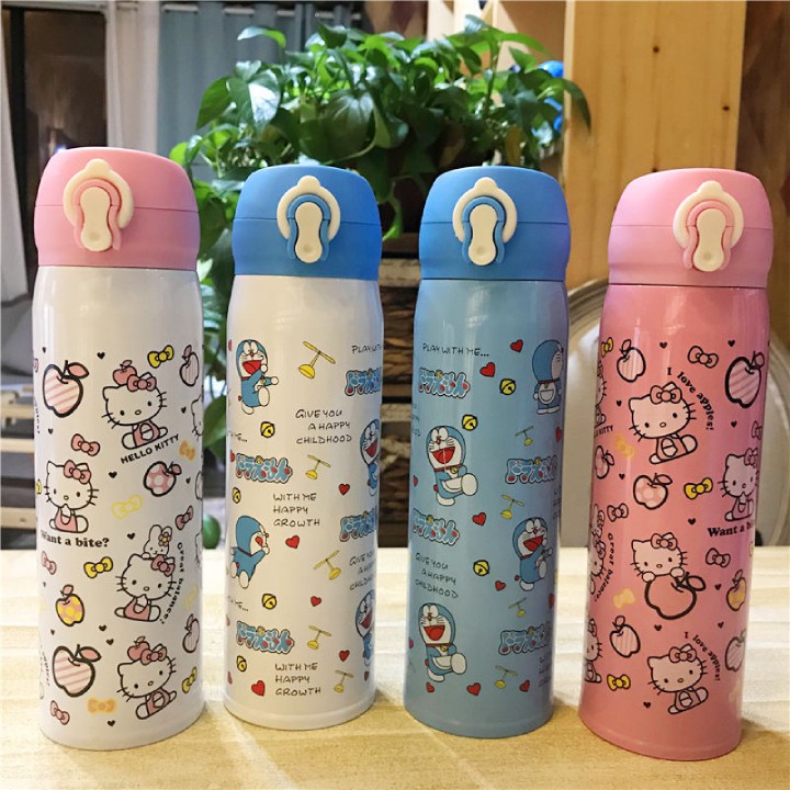 SG - Bình giữ nhiệt hello kitty doremon 500ml dễ thương