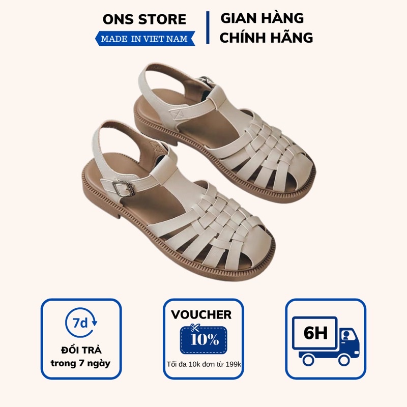 GIÀY SANDAL BỆT NỮ ĐI HỌC MŨI TRÒN -S03