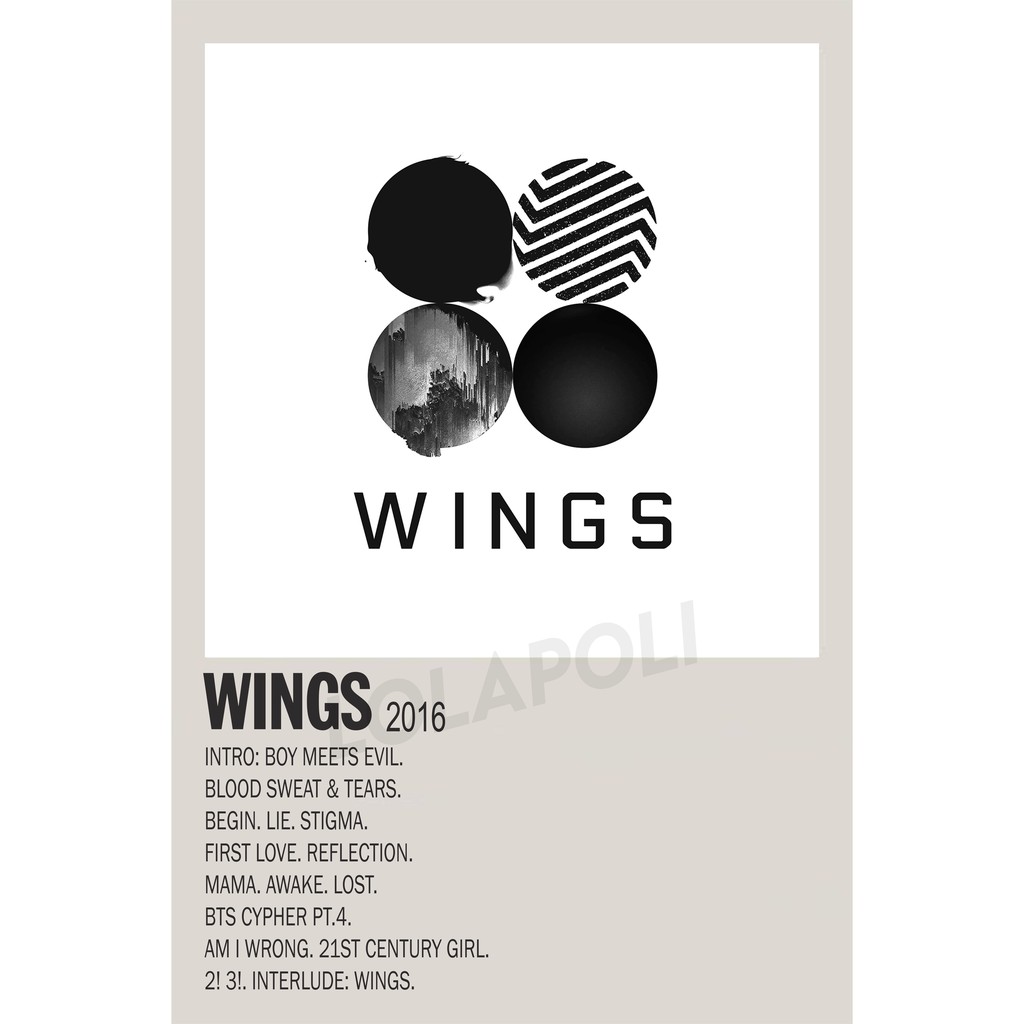 Tấm áp phích in hình Album Kpop Wings by BTS