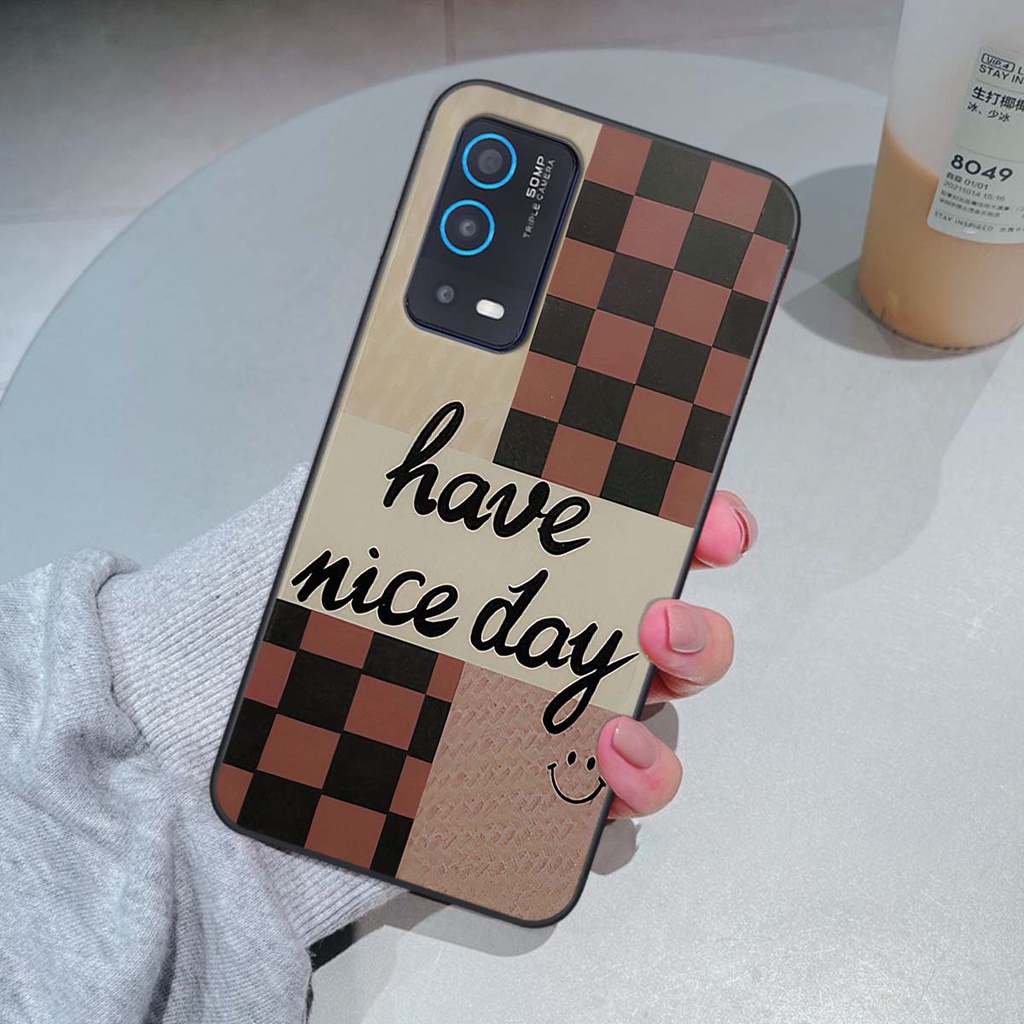 Ốp Oppo A54 / A55 caro trái tim cá tính, thời trang siêu đẹp, siêu phong cách