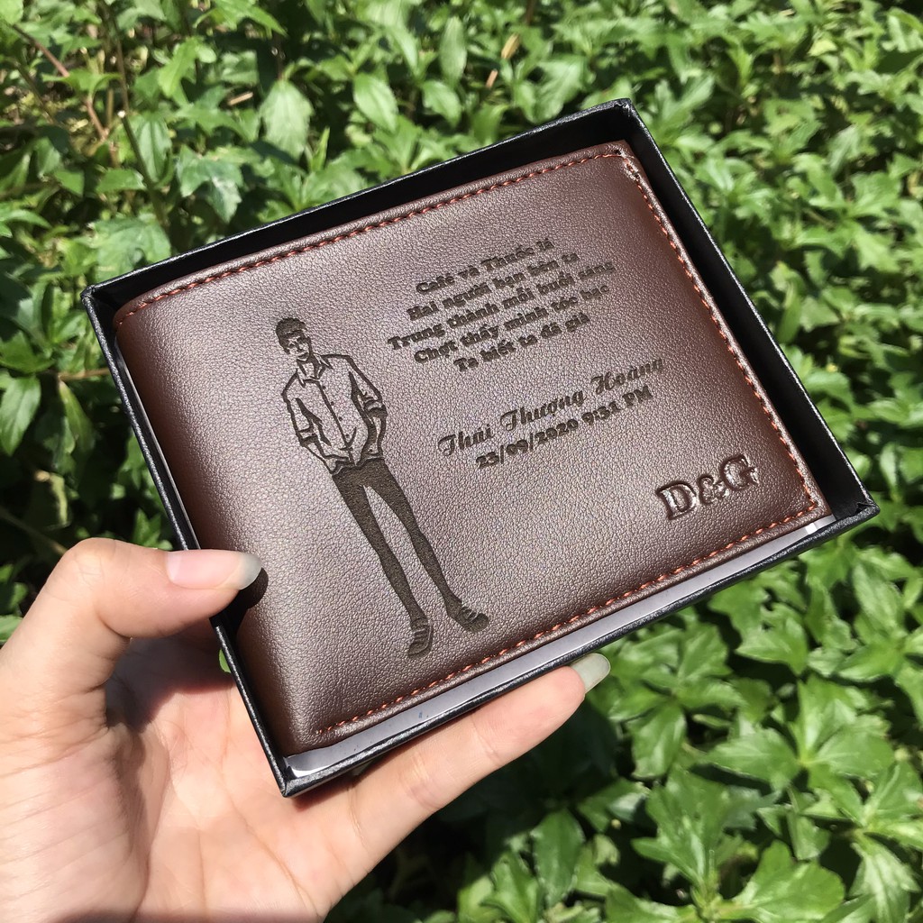 Ví da simili dành cho phái mạnh - Khắc hình và khắc tên theo yêu cầu