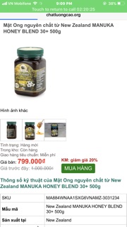 Mật ong - Manuka Honey 30+MG 500g