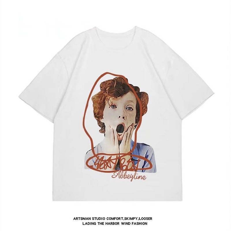 Áo Thun Nam Tay Ngắn Phong Cách Hip Hop Đường Phố Size M-8XL