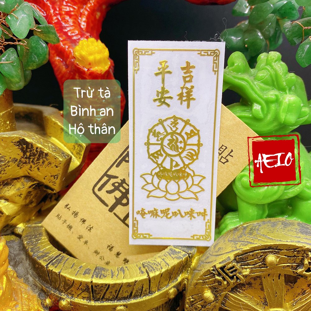 Miếng dán hộ thân bằng mạ vàng sáng bóng đẹp trang trí cho mặt lưng điện thoại , máy tính bảng ,laptop ...