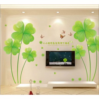Decal tranh dán tường Hoa cỏ 4 lá đẹp