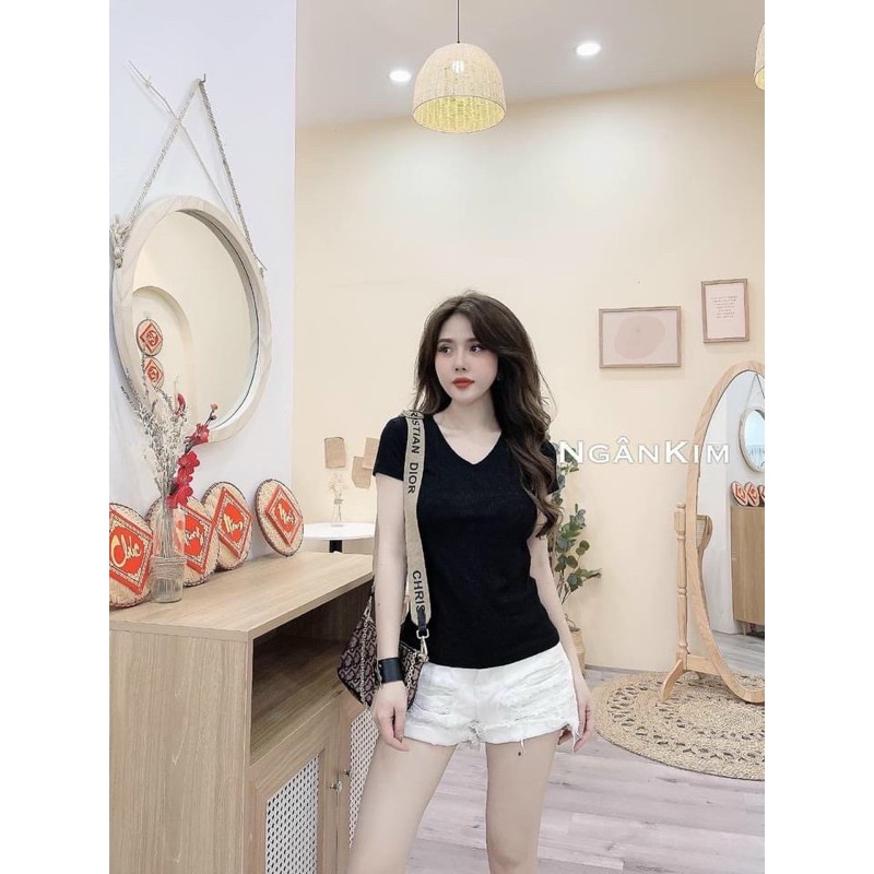 Áo thun cộc tay body cổ tim chất cotton(bán sỉ)