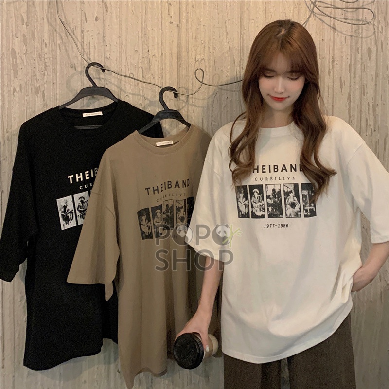 Áo thun nữ dáng rộng giấu quần phong cách Hàn Quốc trẻ trung năng động