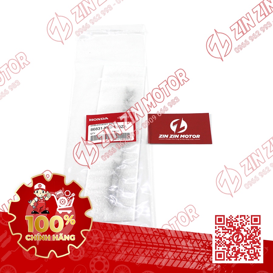 Tem Chữ Nổi Click - Click 150i 2019, Click 125i 2019 - 86831-K59-T10ZA - ZIN ZIN MOTOR