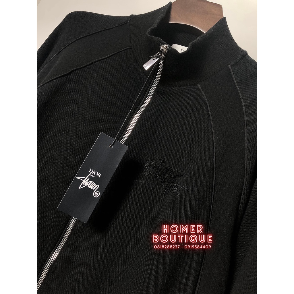 Bộ Thể Thao Nam Chất Nỉ Gai Co Giãn Mềm Mại, Ống Suông Rộng Rãi Dior x Shawn Logo Tracksuit