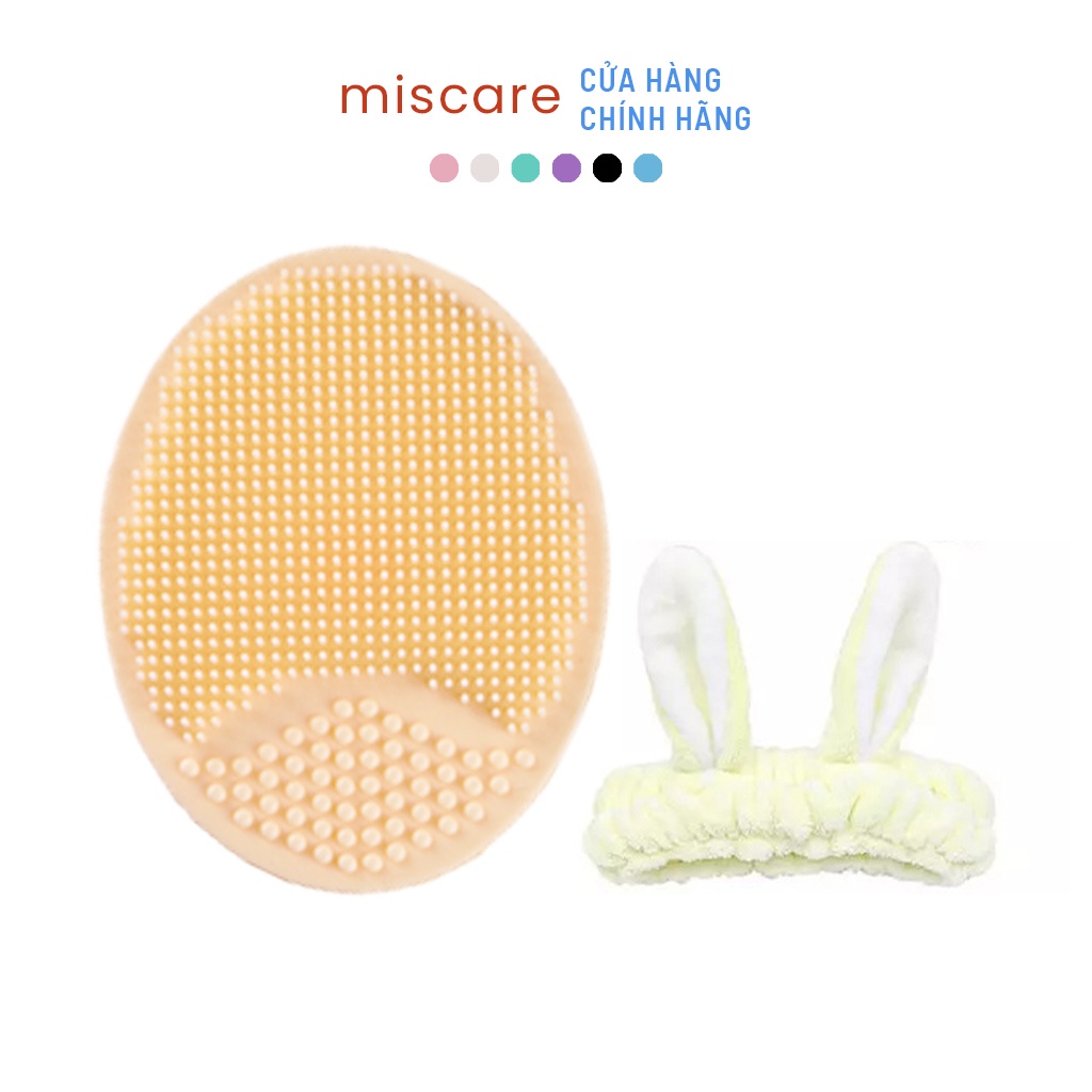 Combo hỗ trợ rửa mặt Miscare: Băng đô và cọ rửa mặt