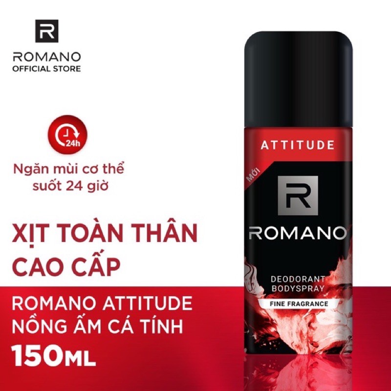 XỊT NGĂN MÙI TOÀN THÂN ROMANO 150ml