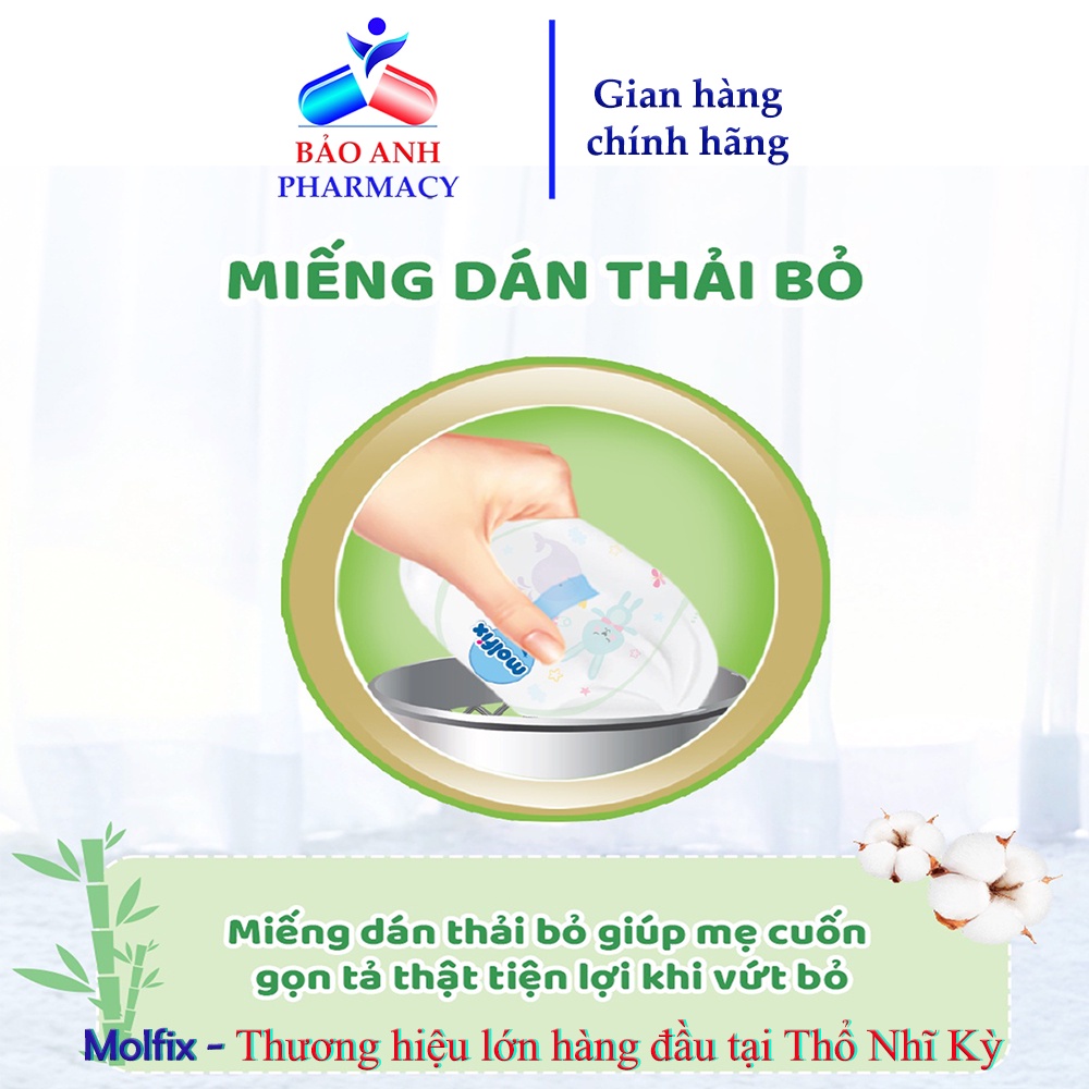 Tã/bỉm quần Molfix Thiên nhiên L68 (+8 miếng)