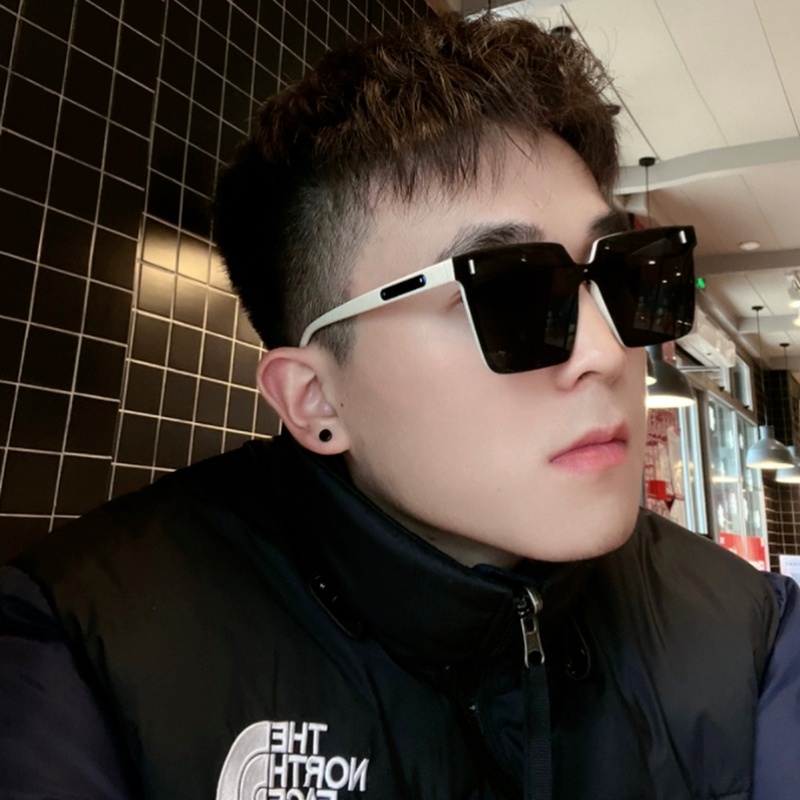 (KIQI-FASHION) COD Kính Chống Nắng Chống Tia Uv400 Tròng Vuông Cỡ Lớn Thời Trang Hàn Quốc Cho Nam Và Nữ