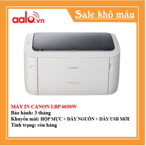 MÁY IN CANON LBP 6030W - KÈM HỘP MỰC , DÂY NGUỒN , DÂY USB MỚI - AALO.VN