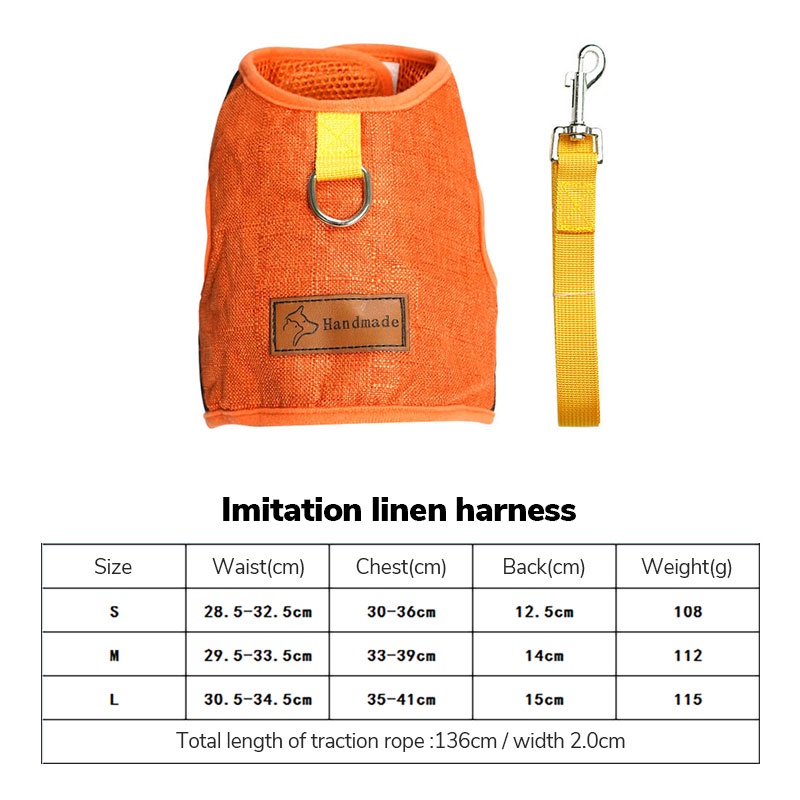 Áo Sát Nách Siêu Bền Cho Cún Cưng&amp;Áo Vest Có Dây Dắt Thú Cưng Đi Dạo Bằng Vải Lanh