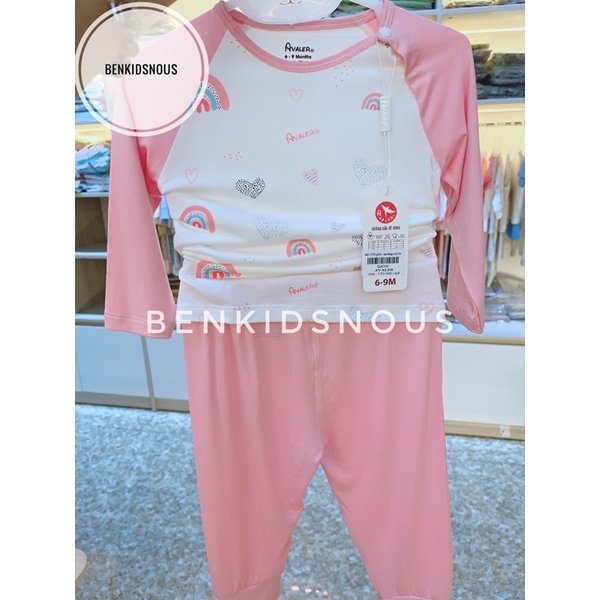 (XẢ KHO AVALER) Bộ cài vai Avaler vải sợi tre siêu mát cho bé trai/bé gái từ 3 tháng đến 3 tuổi
