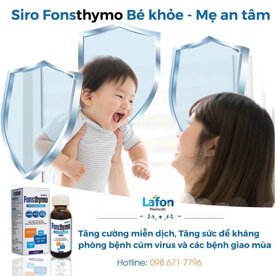 ❤️ SIRO BÉ ĂN NGON ❤️ TĂNG SỨC ĐỀ KHÁNG CHO BÉ VỚI THYMOMODULIN VÀ TĂNG CÂN TỰ NHIÊN - SIRO FONSTHYMO 100ml