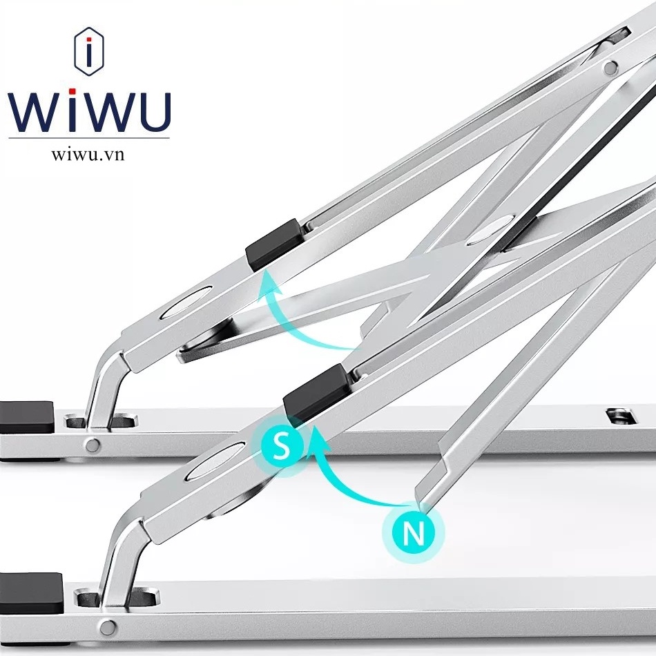 Giá đỡ kim loại xếp gọn Wiwu Laptop Stand S400 cho Mac book 16 inch M1 , Laptop 13 – 16 inch nhỏ gọn chắc chắn