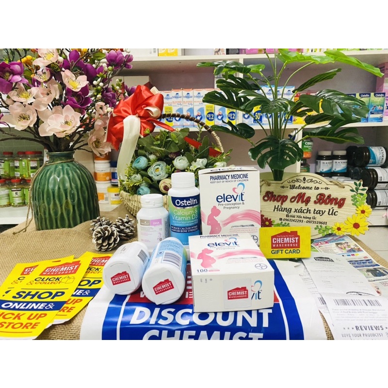 Combo Vitamin cho Mẹ Bầu (Elevit + DHA + Canxi)