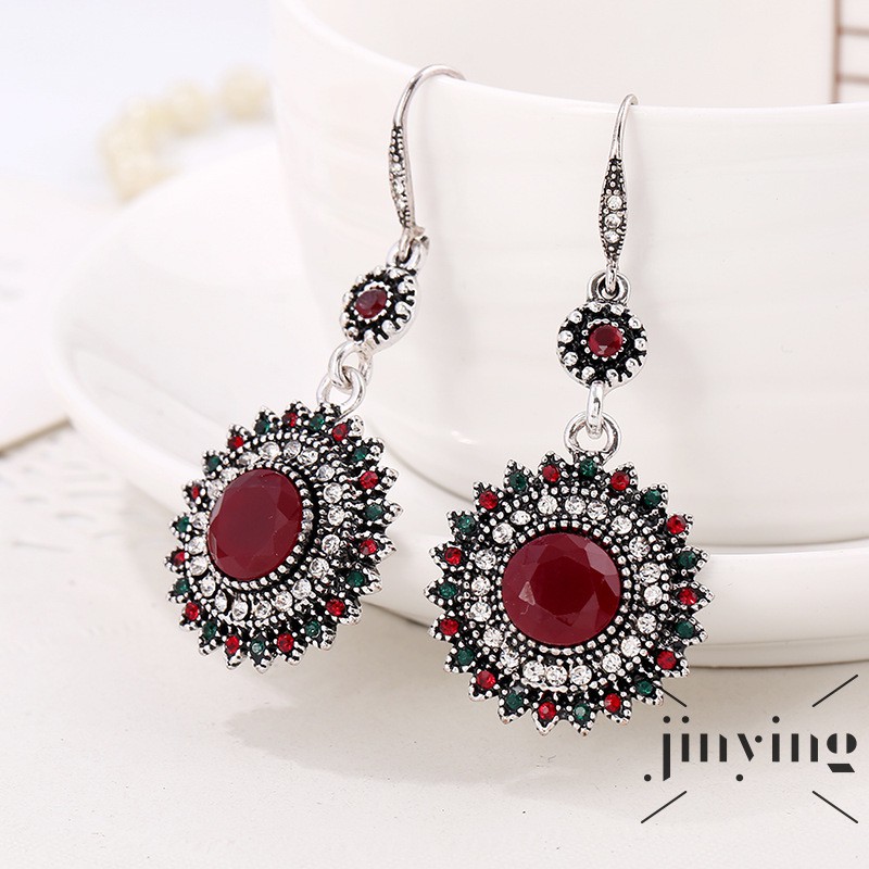 GETNOIVAS Bông tai hợp kim hình hoa hướng dương phong cách vintage