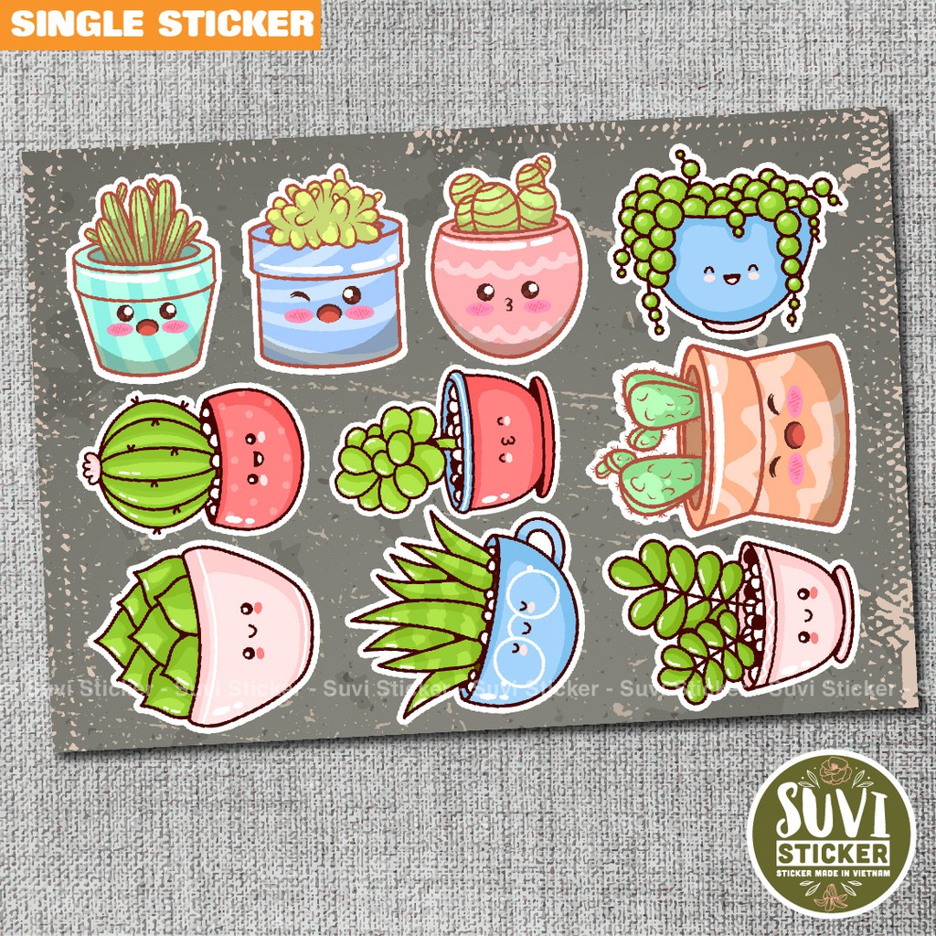 Single Sticker - Hình dán Xương Rồng chống nước sticker dán laptop, điện thoại, đàn guitar, mũ bảo hiểm, vali. SG17