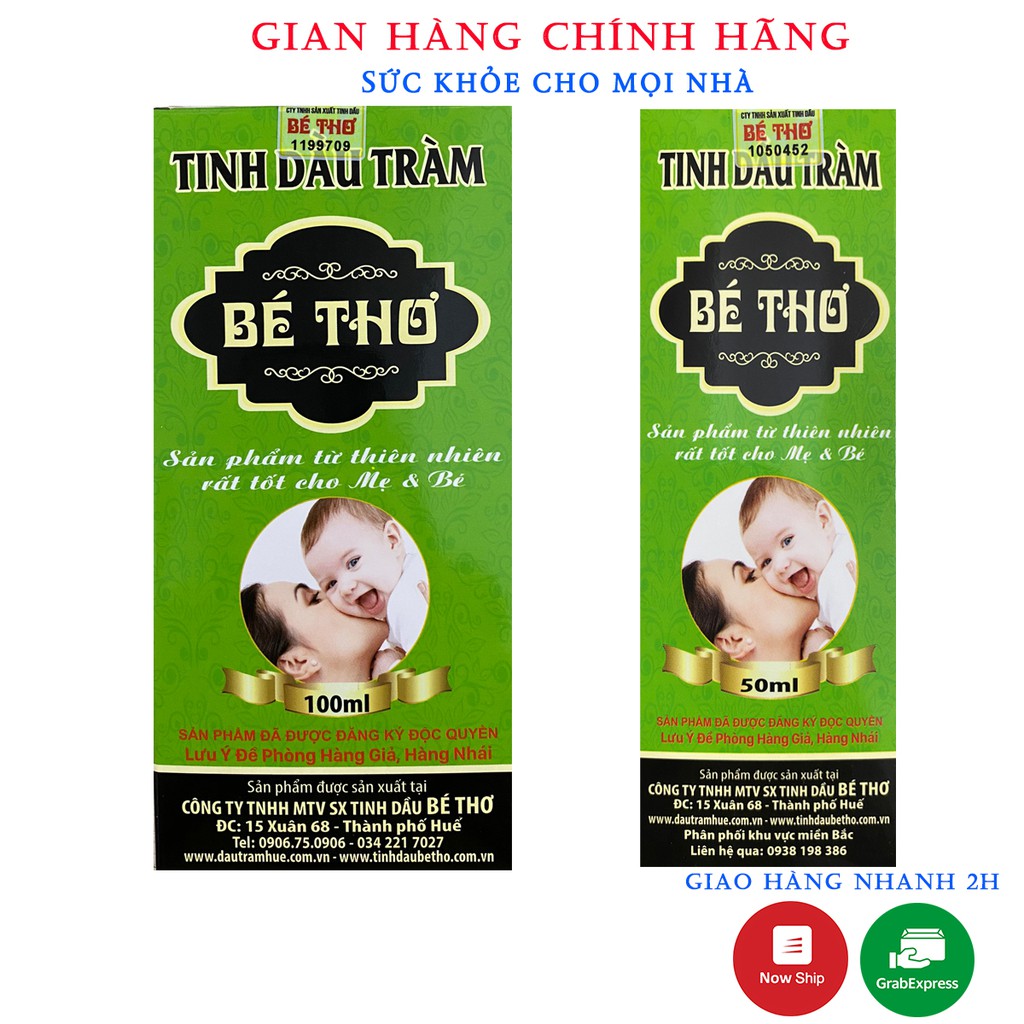 Tinh dầu tràm Bé Thơ Chai 50ml và 100ml hàng chính hãng