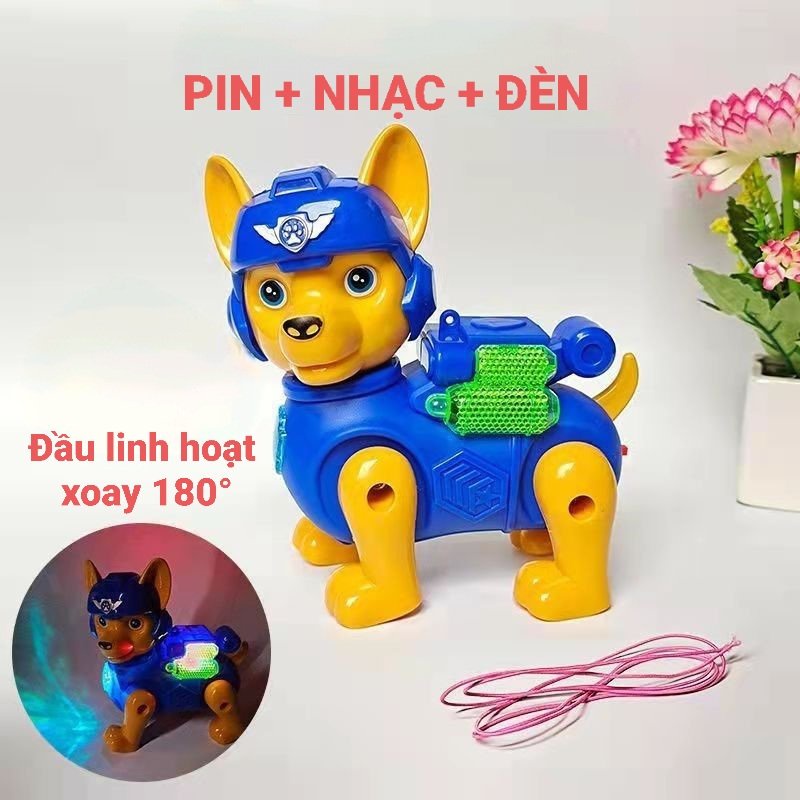 Đồ chơi chú chó cứu hộ chạy bằng pin có nhạc thú vị cho bé trai bé gái