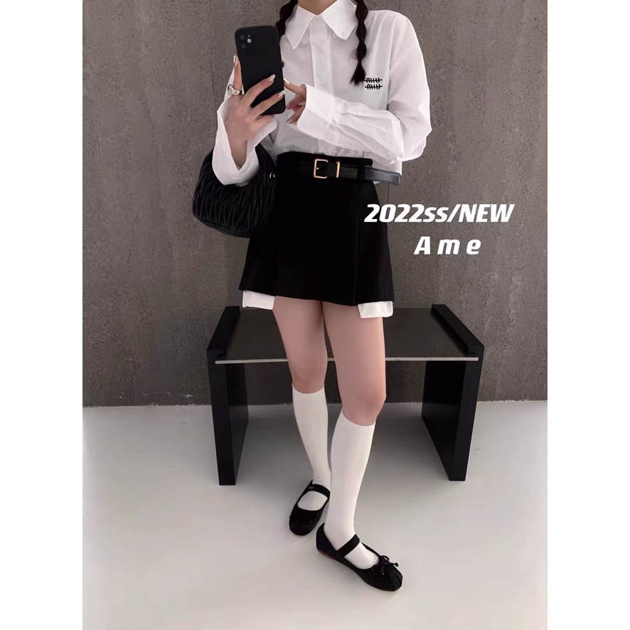 Áo sơ mi trắng cổ đức miu miu
