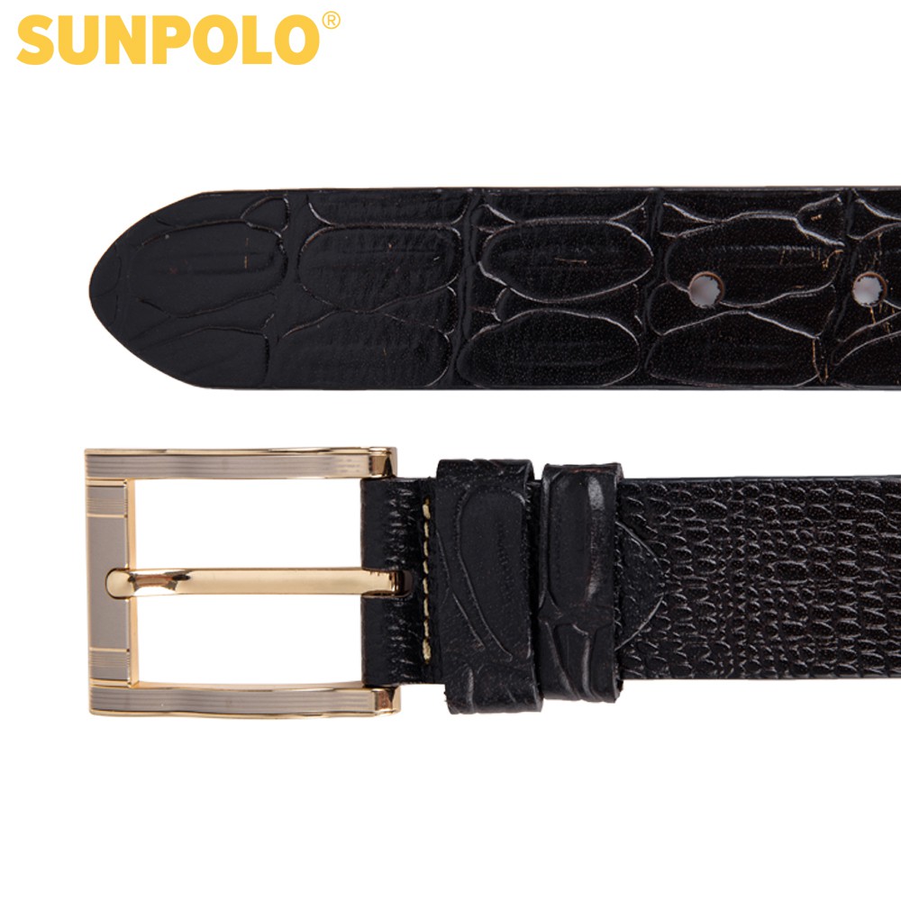 Thắt lưng nam da bò SUNPOLO Đen - BSBK28BA