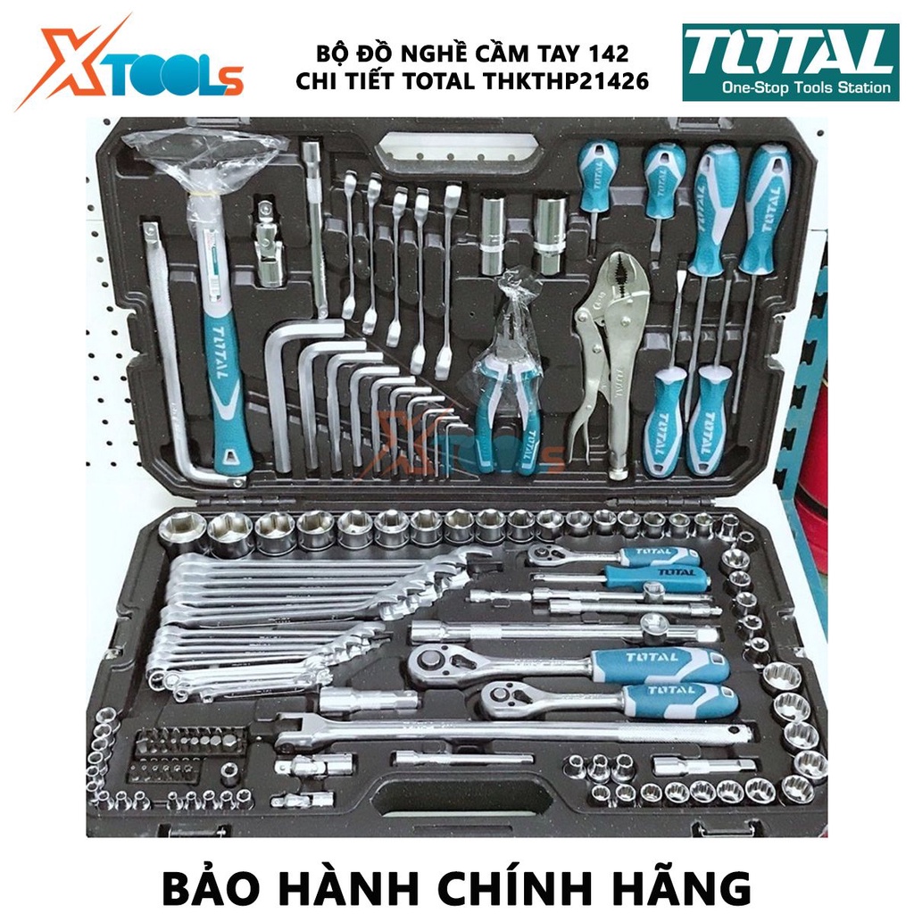 Bộ đồ nghề cầm tay 142 chi tiết TOTAL THKTHP21426 | Sửa chữa, lắp ráp và bảo dưỡng thiết bị [CHÍNH HÃNG] [XTOOLs]