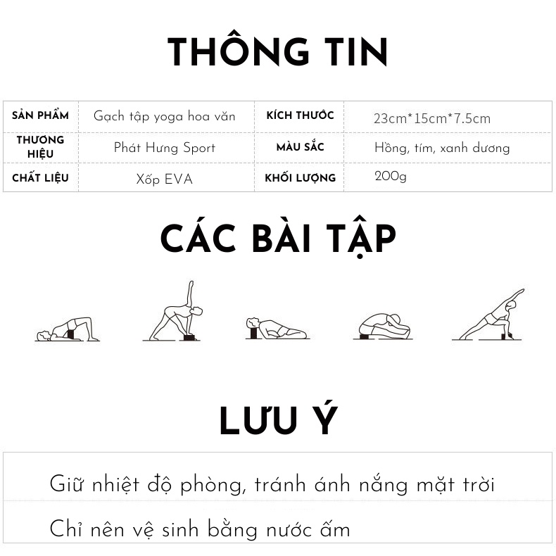 Gạch tập yoga in hoa mandala 200gr , chất liệu eva cao cấp , bổ trợ tư thế khó trong yoga tại nhà và phòng tập