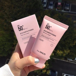 KEM CHỐNG NẮNG THE SAEM ECO EARTH POWER PINK SUN CREAM (SPF 50+/PA)++++