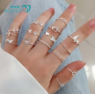 Nhẫn kim loại mạ bạc 925 phong cách Hàn Quốc thời trang