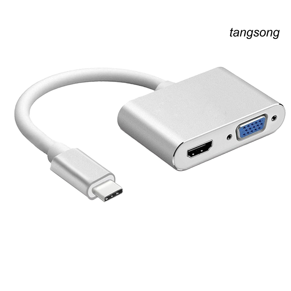 Đế Chuyển Đổi Usb C Sang Vga Hdmi-Compatible 2 Trong 1 Cho Máy Tính