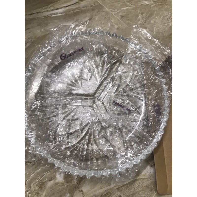 Đĩa thuỷ tinh chia ngăn cao cấp hàng khuyến mại sữa glucerna