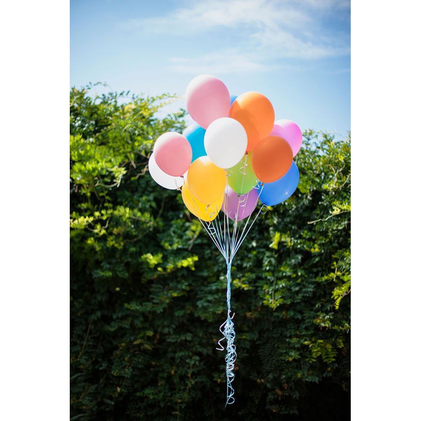 Bộ 10 vỏ bóng bay thường trộn màu Thái Lan 10&quot; 25cm