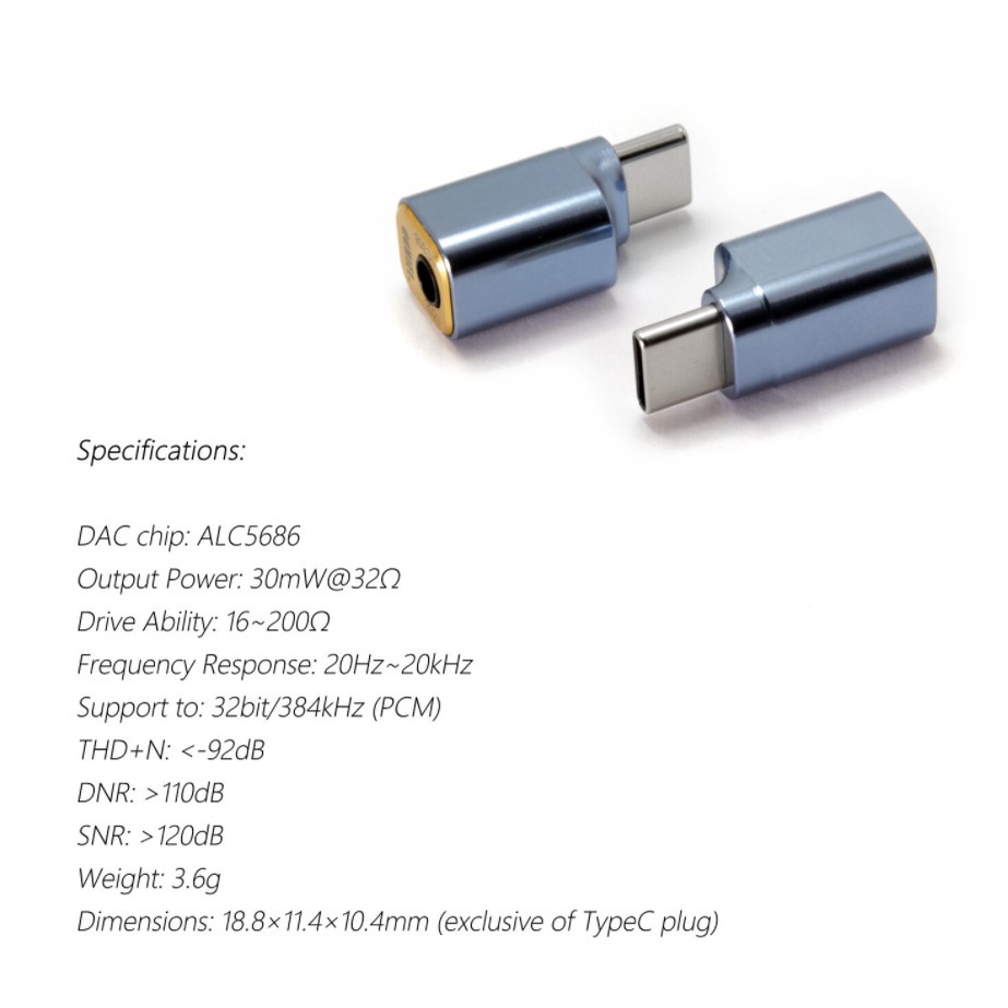 Giắc Type C Ra 3.5 ddHiFi Aluminum Alloy TC35B