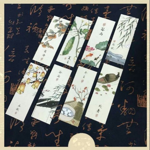 Bookmark 24 tiết khí thẻ kẹp đánh dấu sách cổ phong