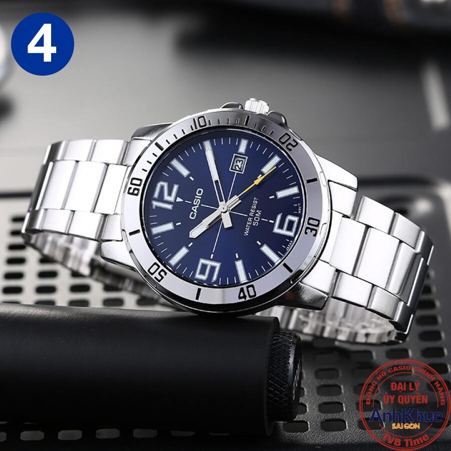 Đồng hồ nam dây kim loại Casio chính hãng Anh Khuê MTP-VD01 Series (45mm)