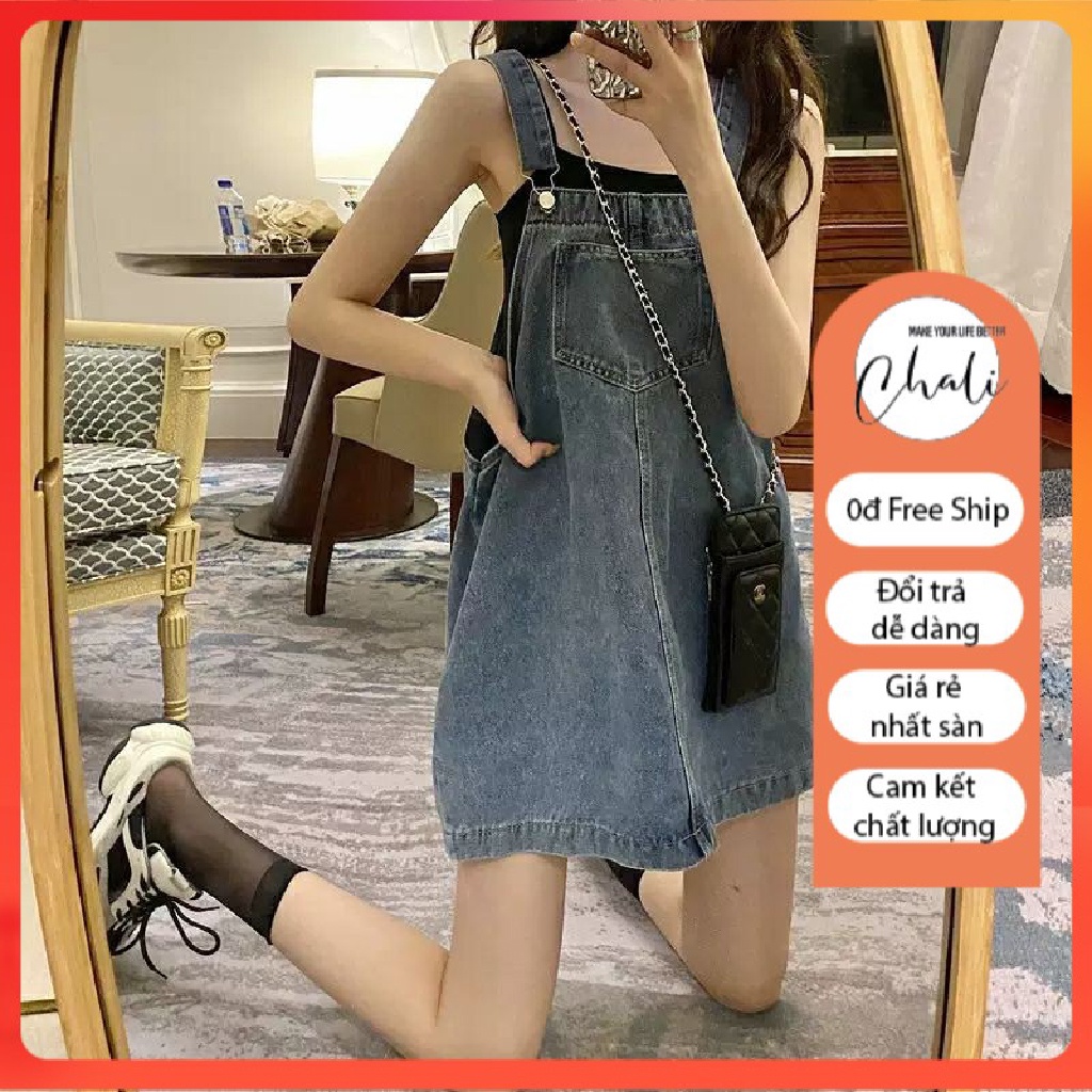 [Sẵn] Váy Yếm Bò Jeans Demin Dáng Ngắn Ulzzang Hàn Quốc, Váy Yếm Denim Dáng Ngắn Thời Trang Hàn Quốc Chali Y002