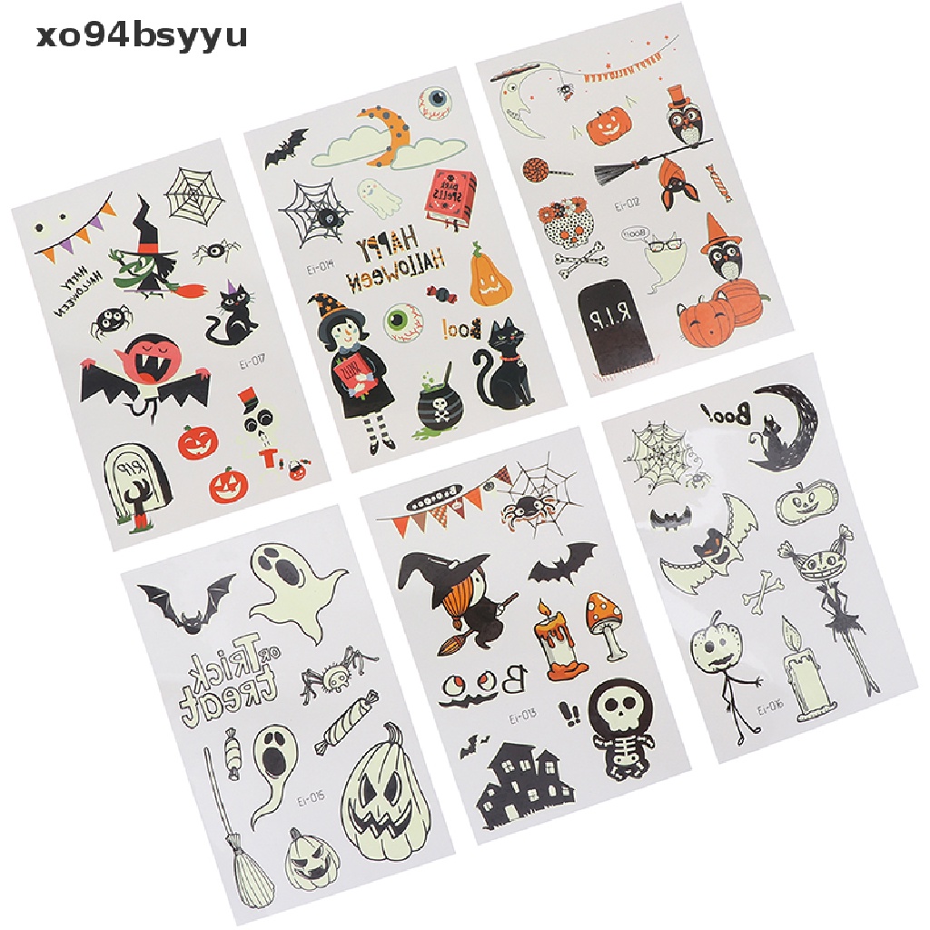 Hình Xăm Dán Tạm Thời Họa Tiết Halloween Phát Quang xo94bsyyu