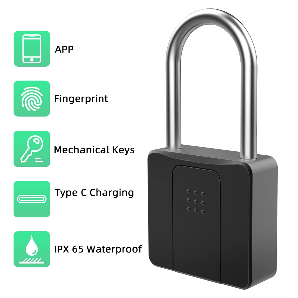Ổ Khóa Vân Tay Thông Minh Chống Thấm Nước Chống Trộm Kết Nối Bluetooth