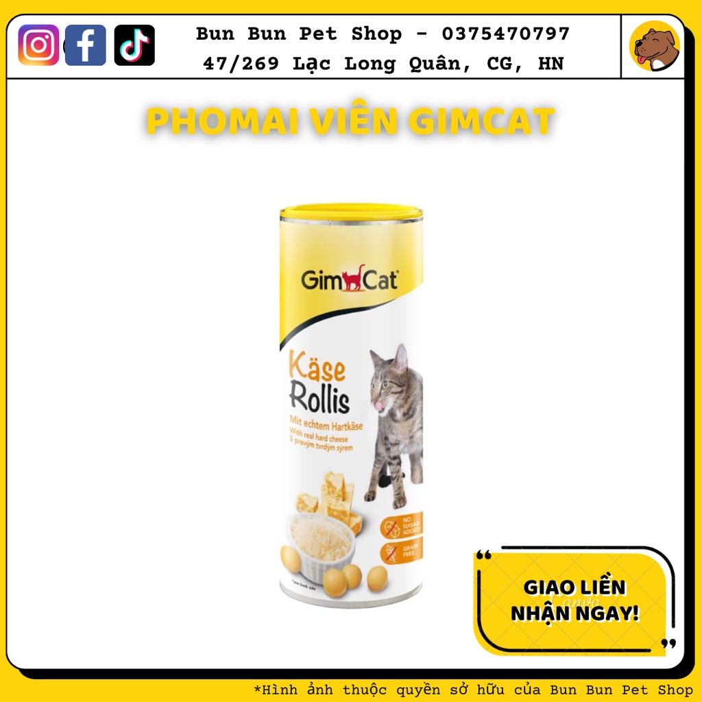 Gimcat Kase Rollis - Viên phomai 850 viên (lọ siêu to 425g)