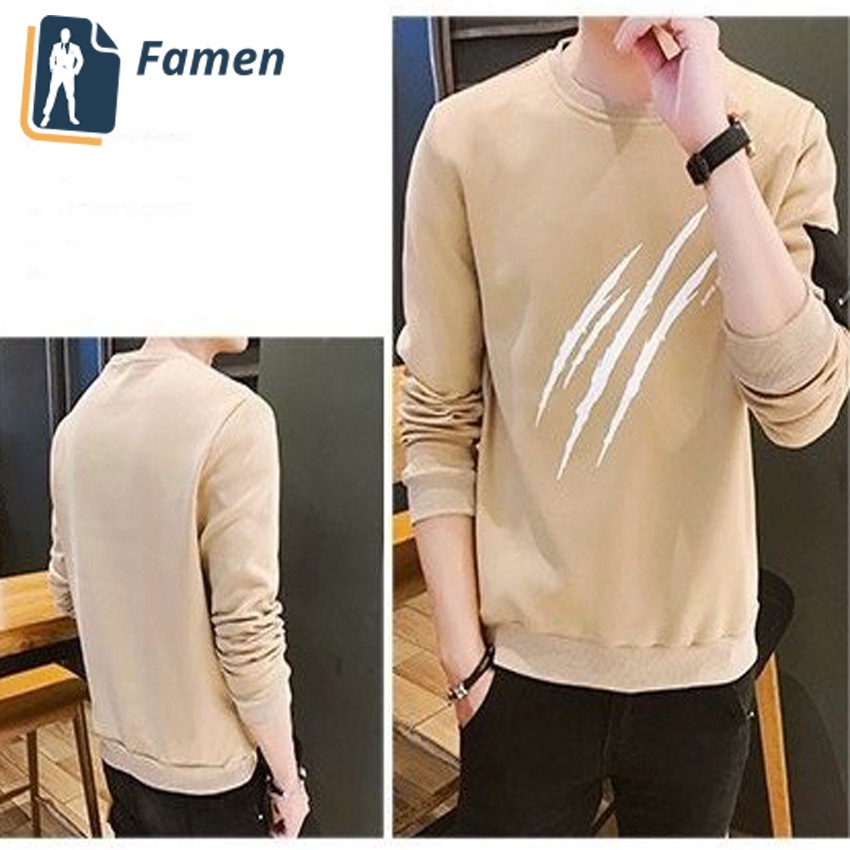 Áo thun tay dài nam, áo thu đông dài tay cotton co giãn thoáng mát tại shop Famen
