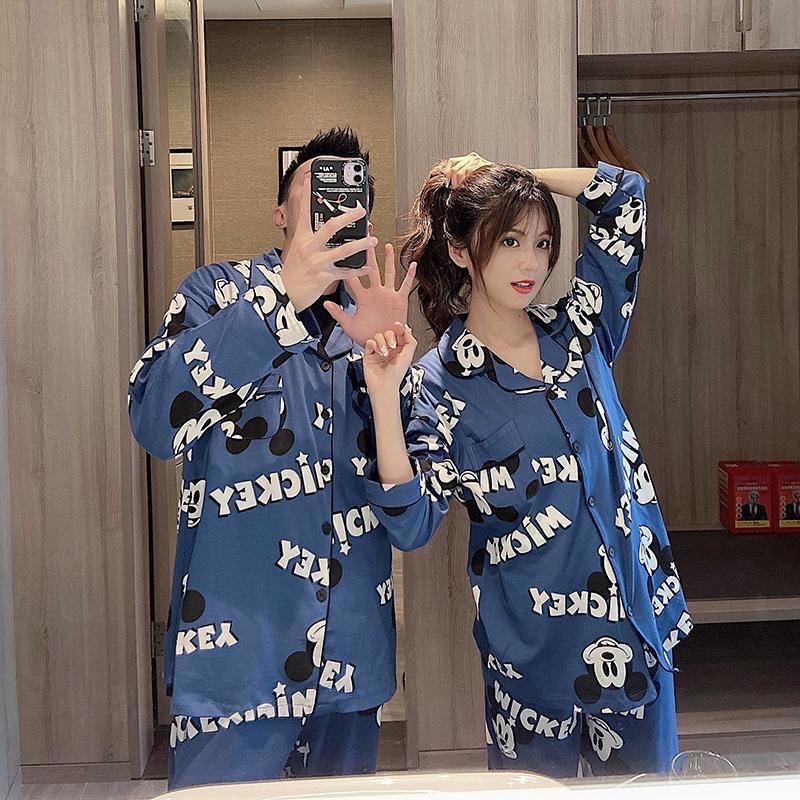 Bộ đồ ngủ nam nữ chuột Mickey chất cotton xịn loại 1 siêu thoáng và thoải mái