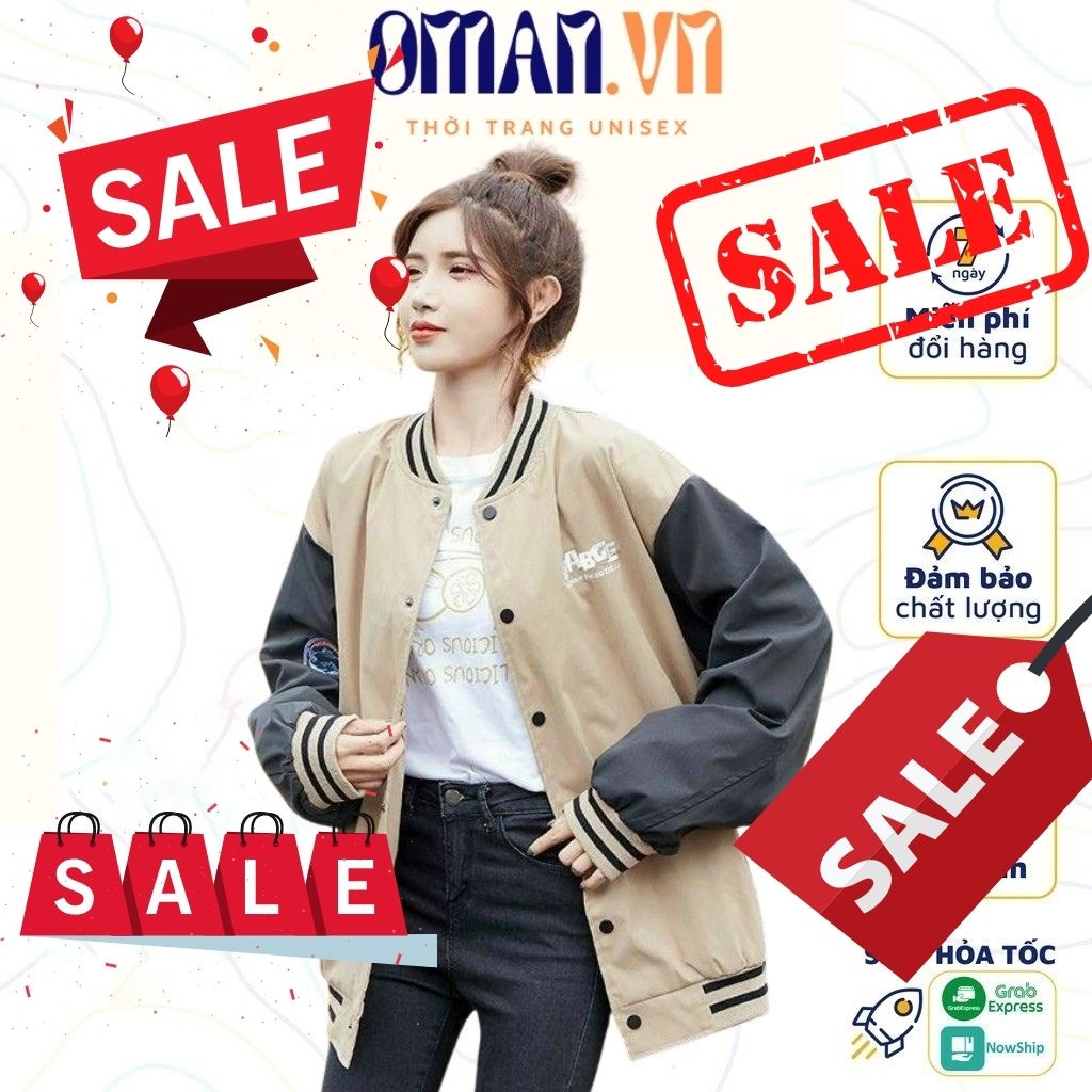 Áo khoác dù Bomber BAGGE form rộng 2 lớp GAKD10 Áo khoác nam nữ phong cách Hàn Quốc
