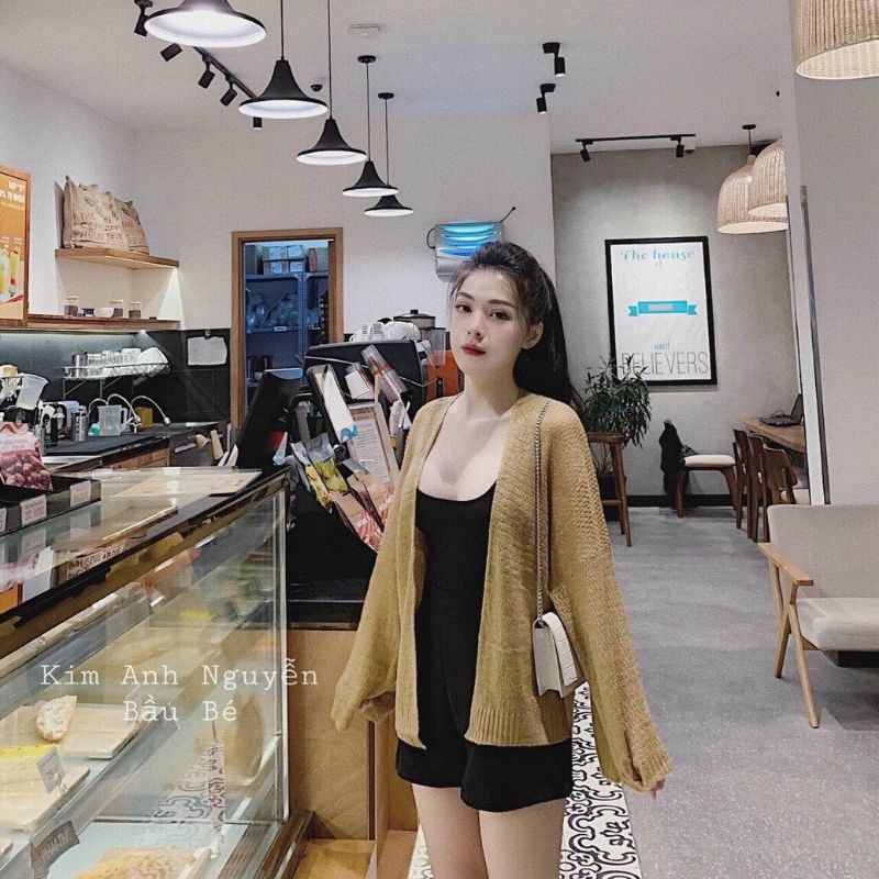 Áo khoác len cardigan mỏng hàng QC